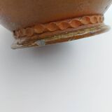 2 stoneware bowls with vine and grape decorations signed