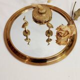 Vintage round mirror tray
