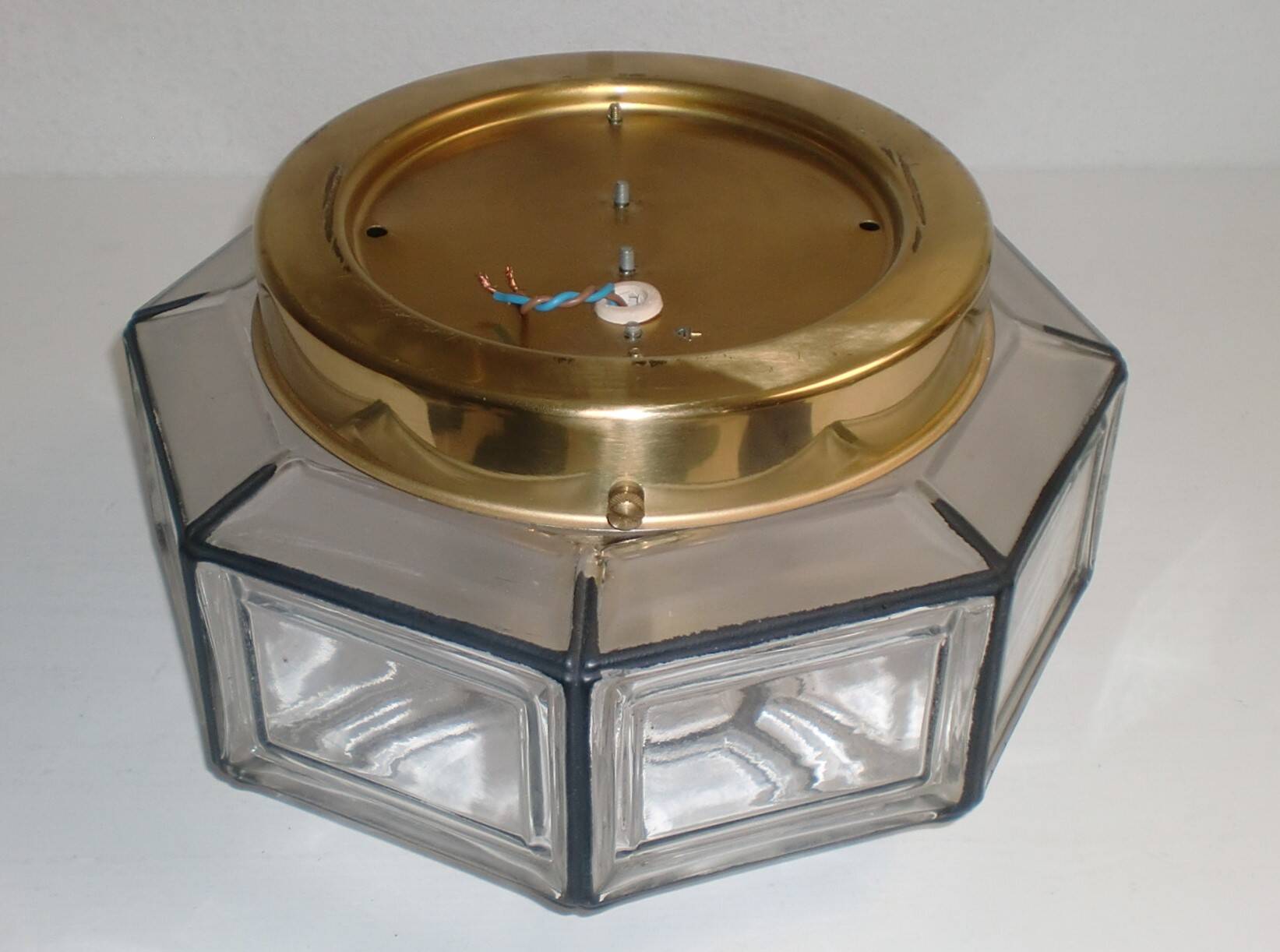30x17cm glashütte limburg wall ceiling lamp model 2813, geometric shape