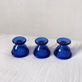 Blue shells Arcoroc France of the 70s French manufacture Height: 5 cm Diameter: 5.5 cm