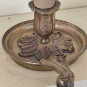 Lampe de chevet  en bronze - bougeoir  à main