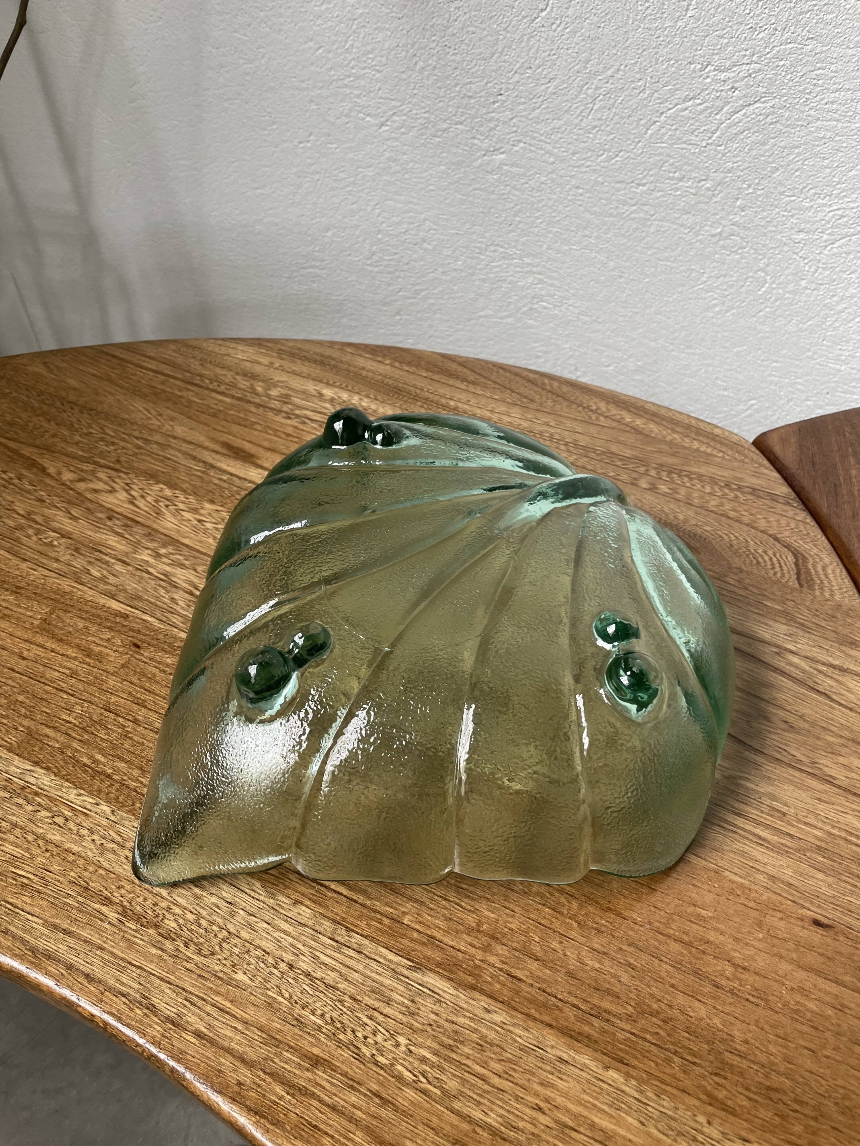 Tinted glass “leaf” dish