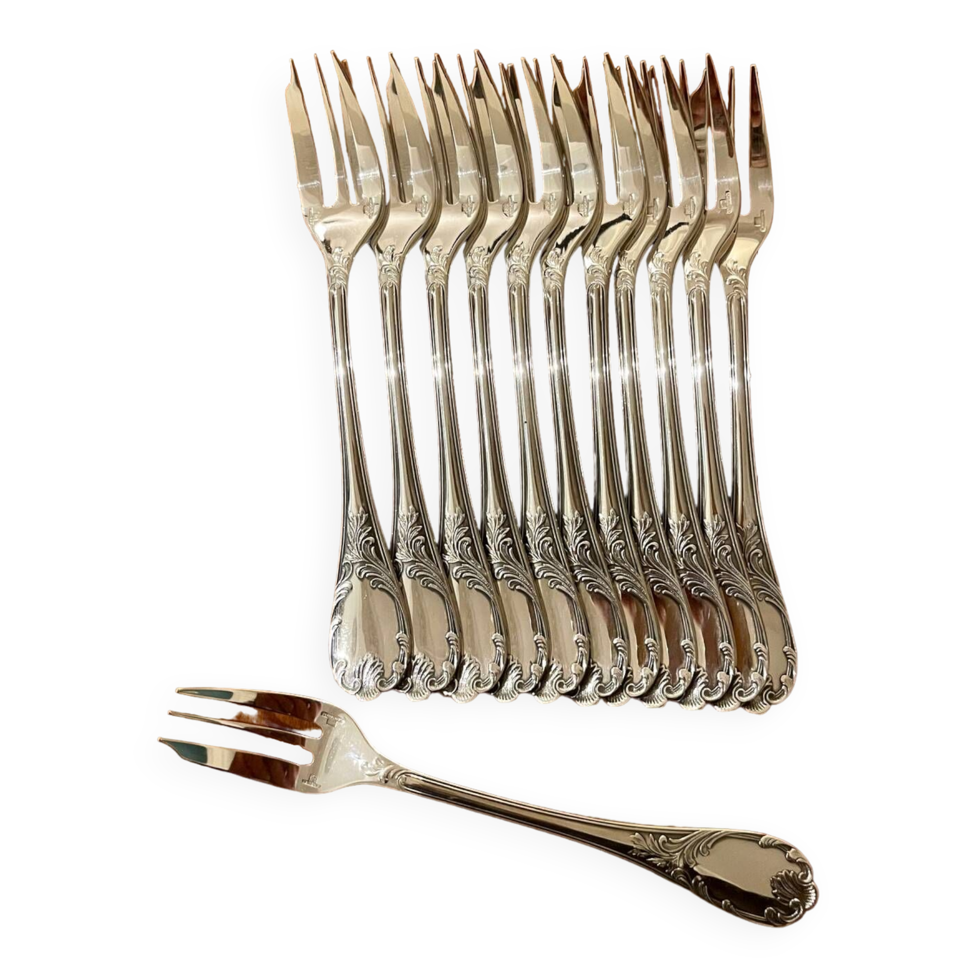 Christofle Marly 12 cake forks new condition