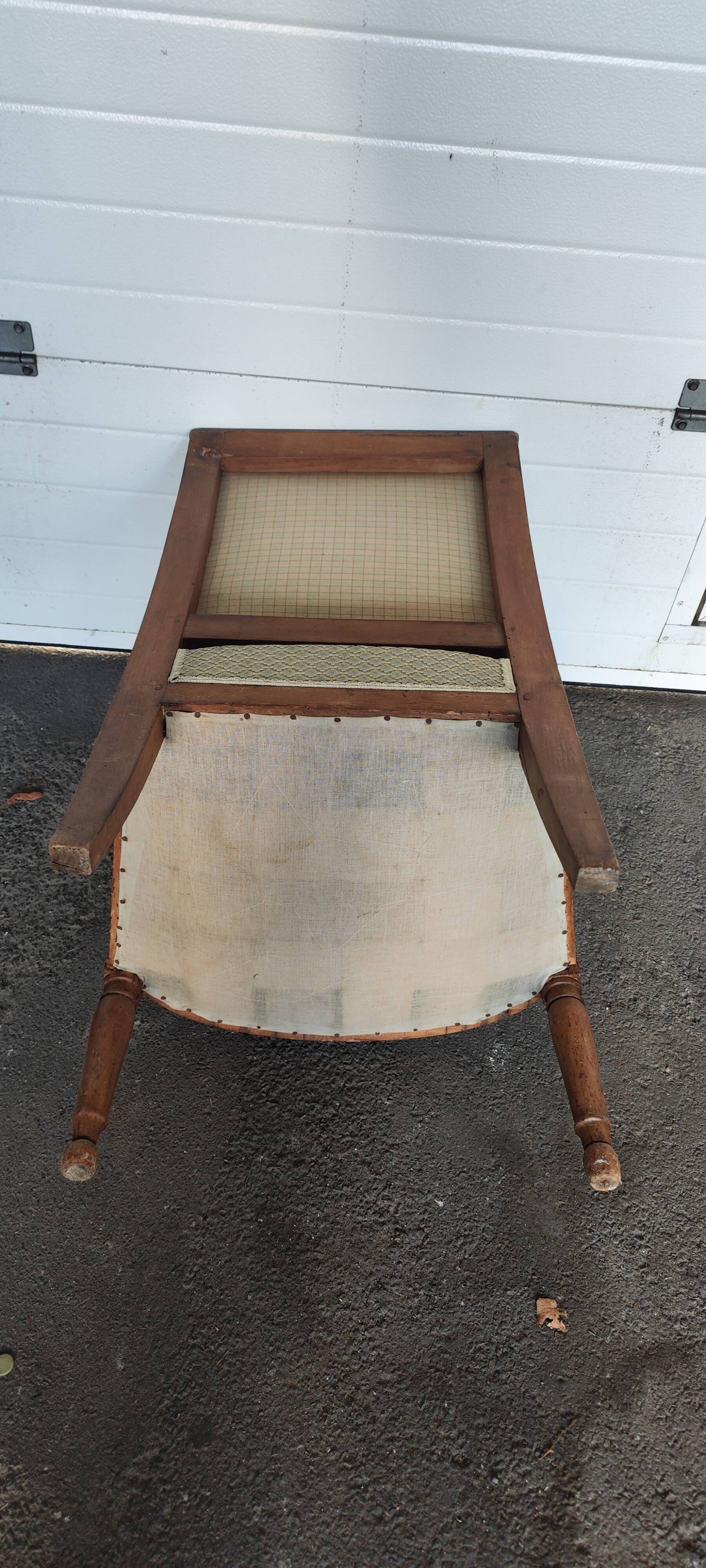 Directoire style armchair with wooden armrests