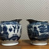 pair of English porcelain jugs with Asian decorations