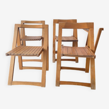 Four folding chairs