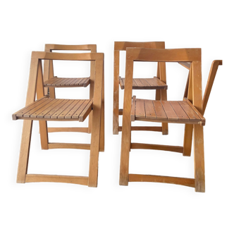 Four folding chairs