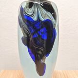Murano type blue glass vase