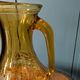 Amber glass carafe with geometric design – 1960s/70s