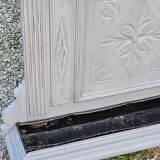 1900s coat rack patina gray mirror brass hooks