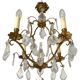 Set of 2 bronze chandeliers with tassels (crystal)