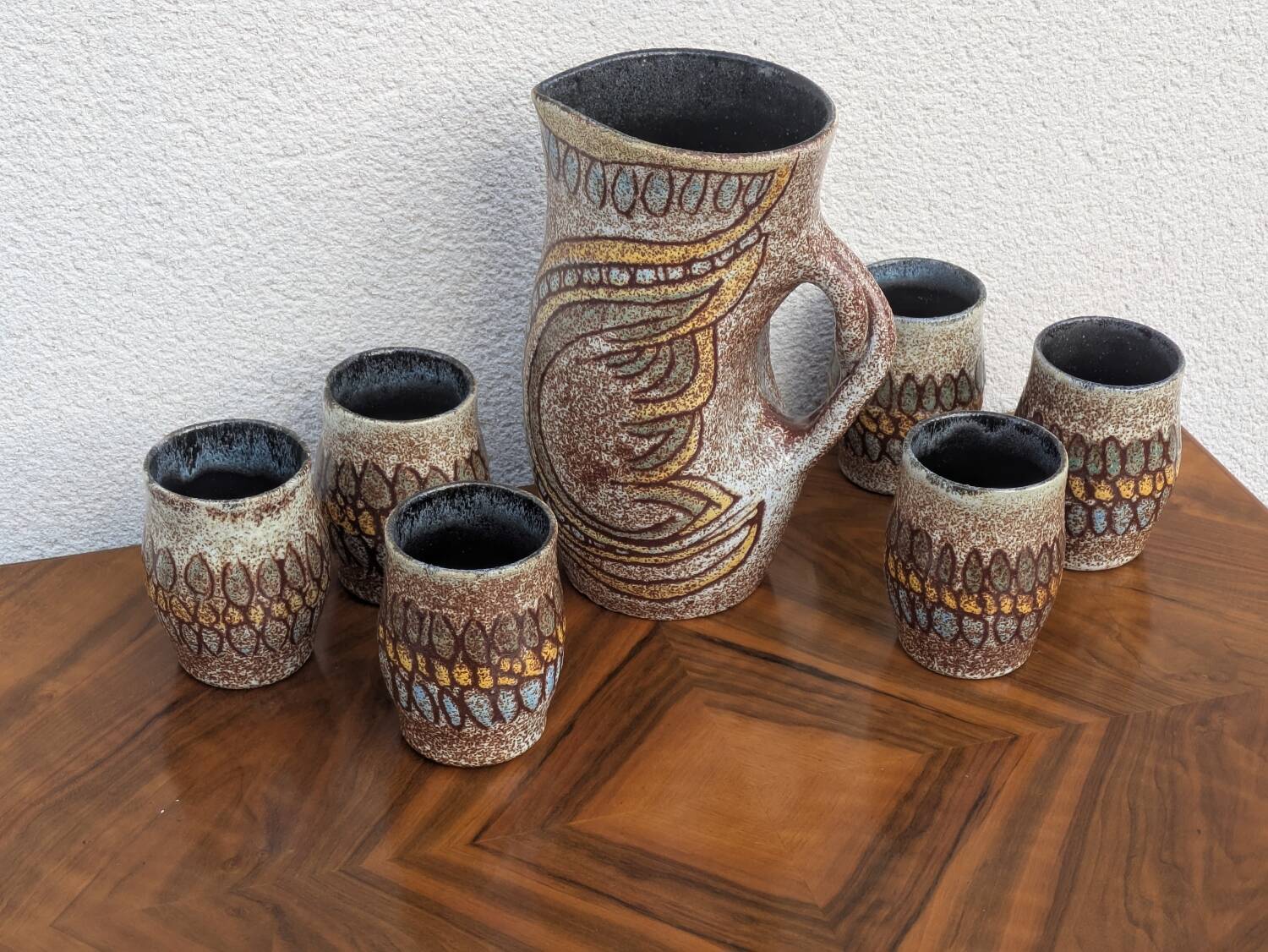 Vintage Accolay ceramic orangeade set, 1960s