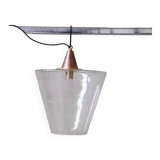 Clear Glass Mid-Century Copper Conical Pendant Light