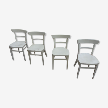 4 chaises bistrot blanches