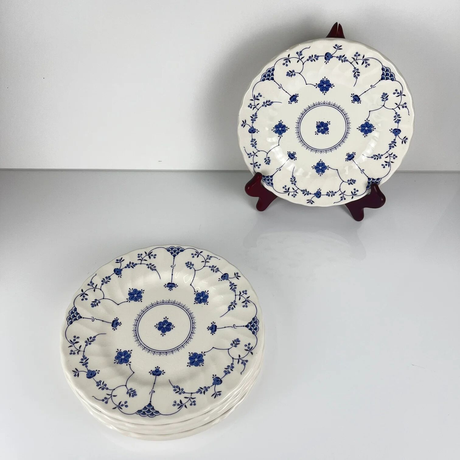 Set de 6 assiettes à dessert Myott Meakin, Angleterre, bleu
