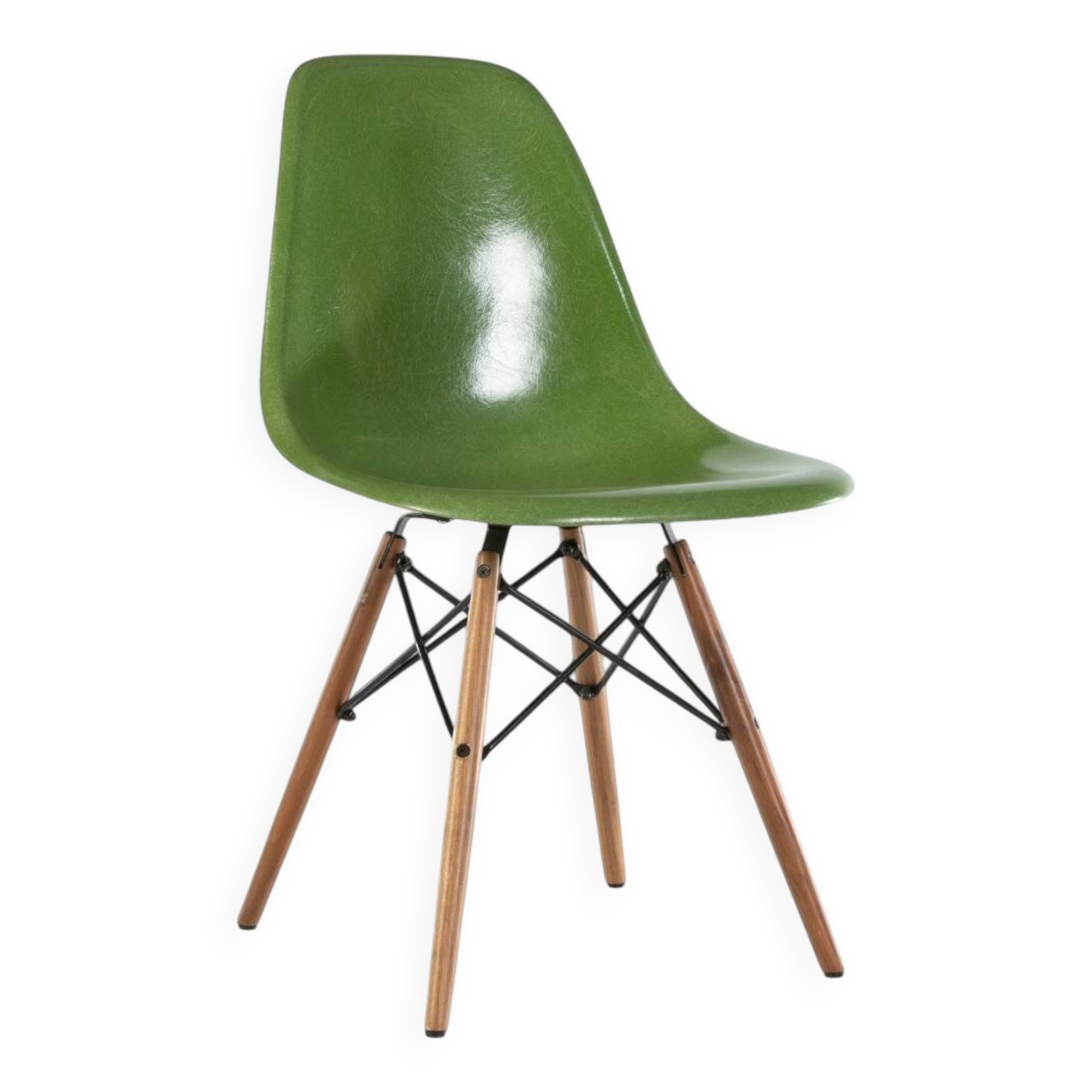 Lime Green Herman Miller Original Vintage Eames DSW Side Shell Chair