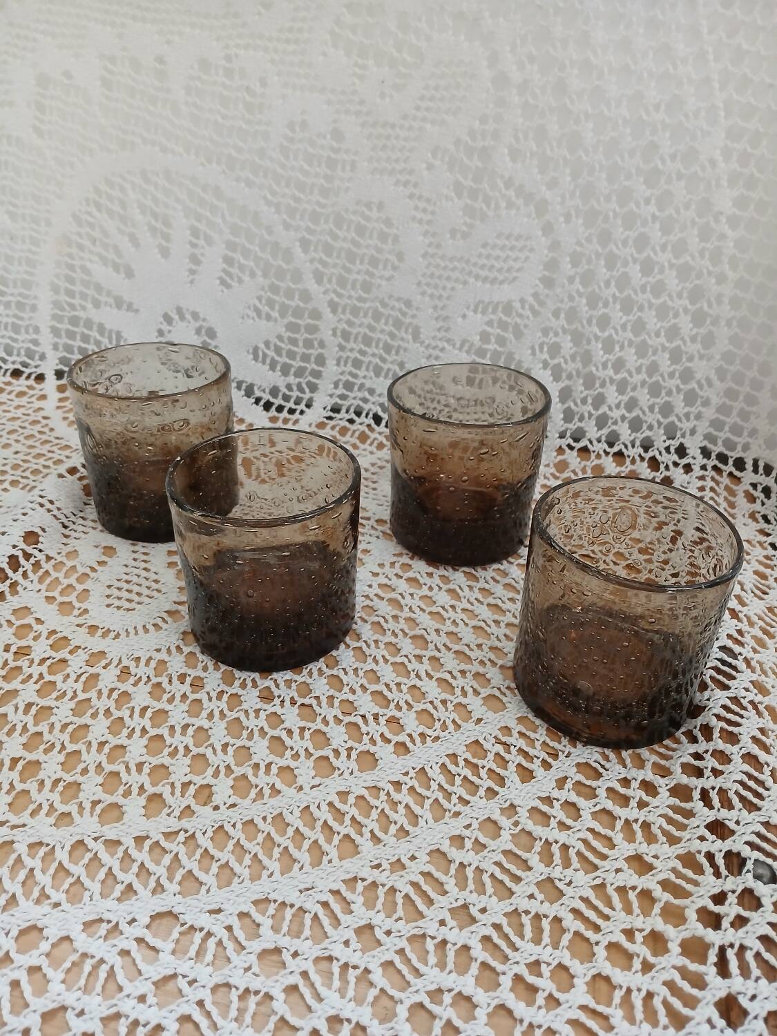 4 bubble glass water glasses