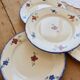 4 vintage flat plates Digoin Sarreguemines model Mary-Lou