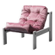 Poltrona vintage in velluto rosa legno bianco anni ’70 modernariato