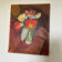 Tableau sur toile nature morte tulipes sur table signé r saintin