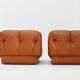 Set of vintage Mimo Padova Nuvolone lounge chairs in cognac leather, Italy, 1970s