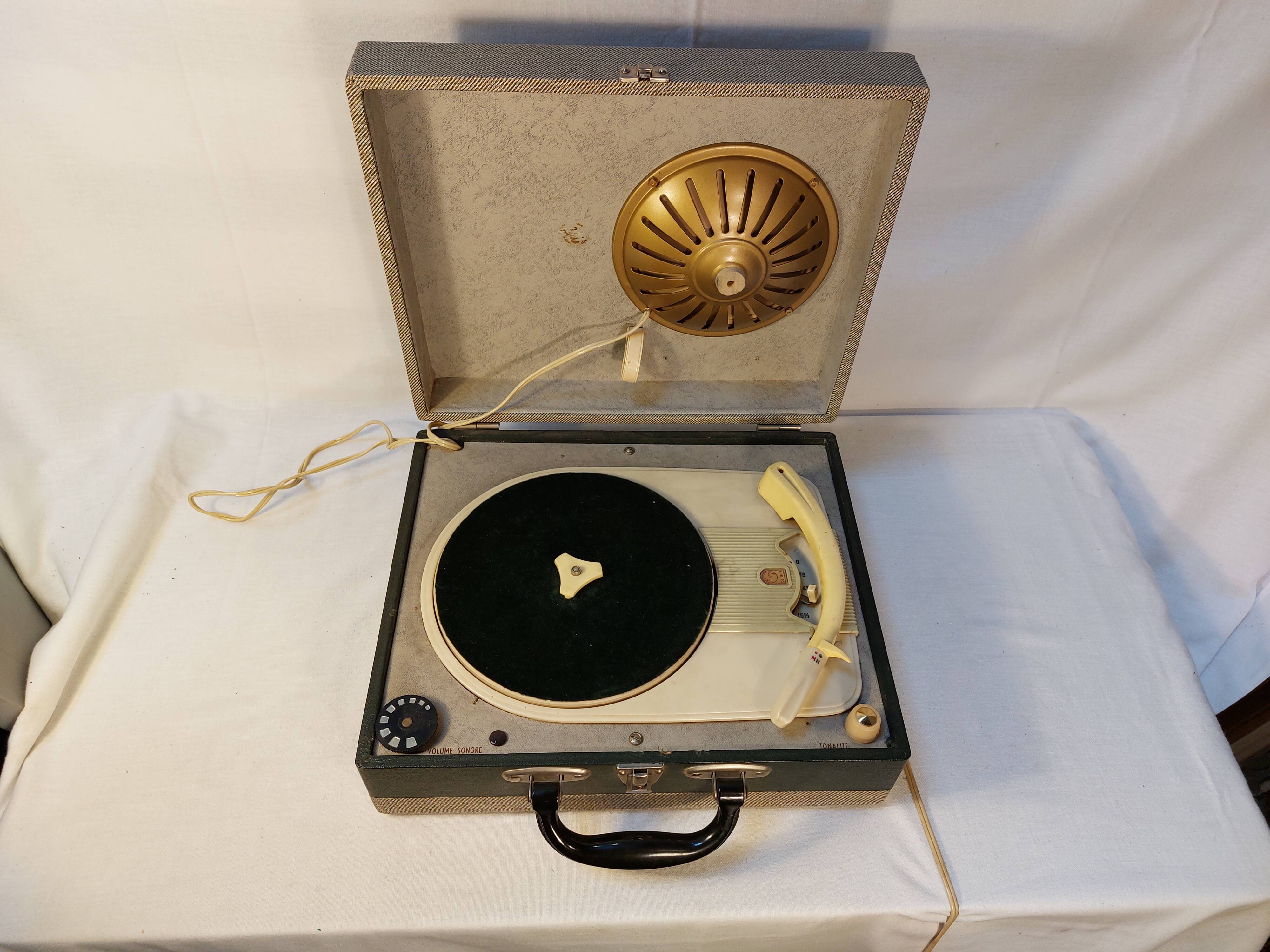 Tourne-disque électrophone vintage philips - années 60