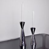 Pair of Swan candlesticks by Matthew Hilton, England, 1980
