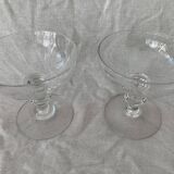 Pair of old crystal champagne glasses