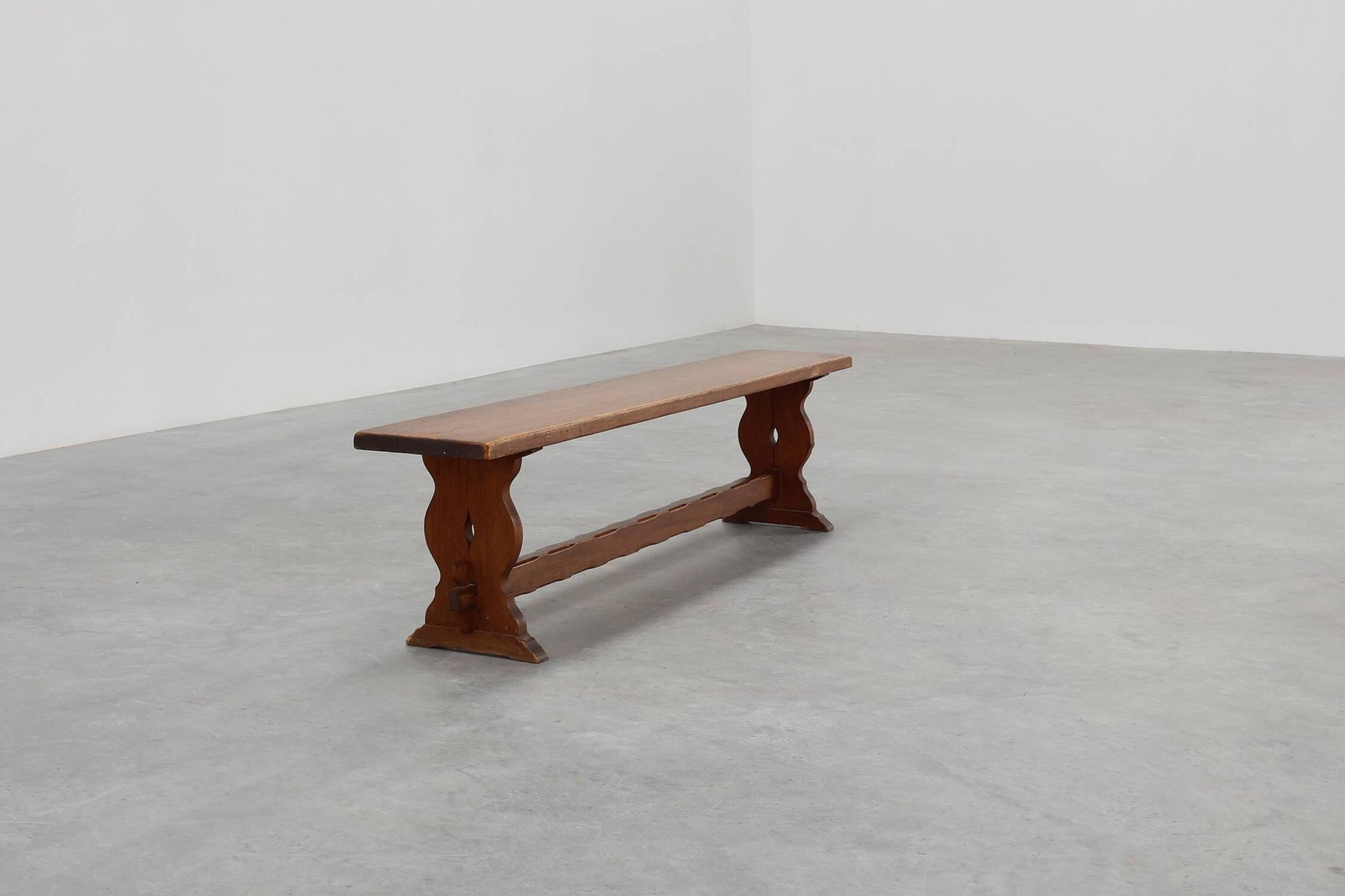 Rustic oak bench with nice patina, France ca. 1900