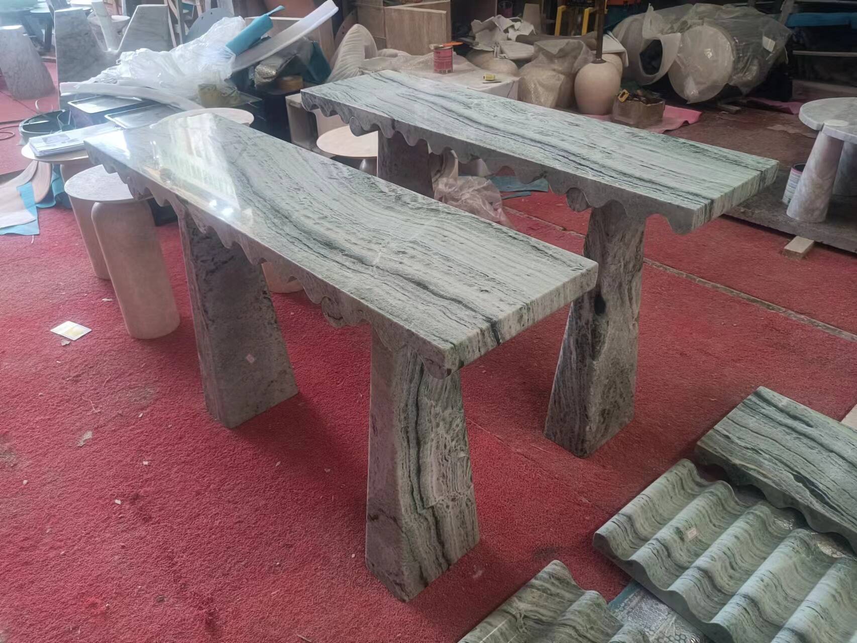 Console en marbre vert
