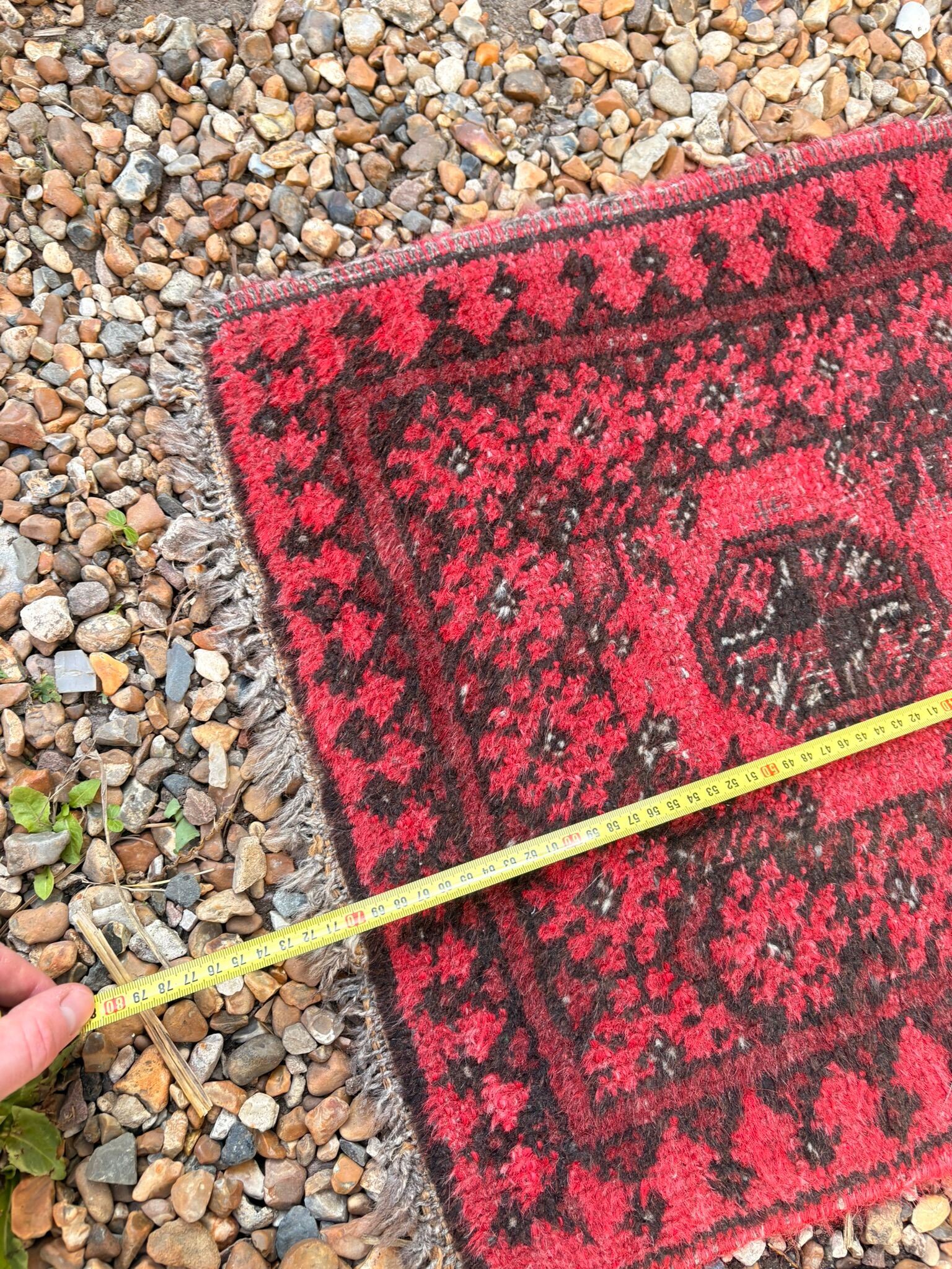 Pair of Antique Balouch Rugs 54x44 Hand-Knotted Wool Cushion Boho Vintage