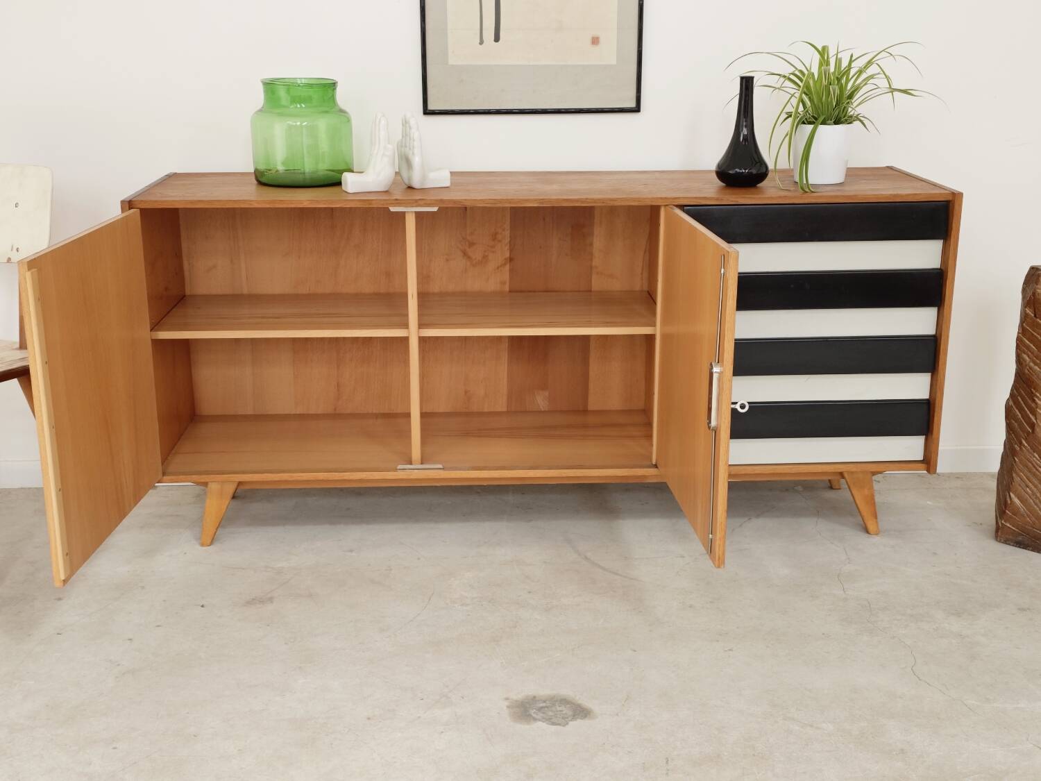 Black and white U 460 sideboard by Jiri Jiroutek for Interier Praha 1960