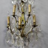 Large Bronze Wall Light with Pendants