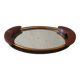 Old Superb Art Deco Style Tray Mirror Handle In Leather Or Faux Vintage