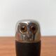Set of 5 metal shot glasses in German owl style from the mid-century, 1960s.