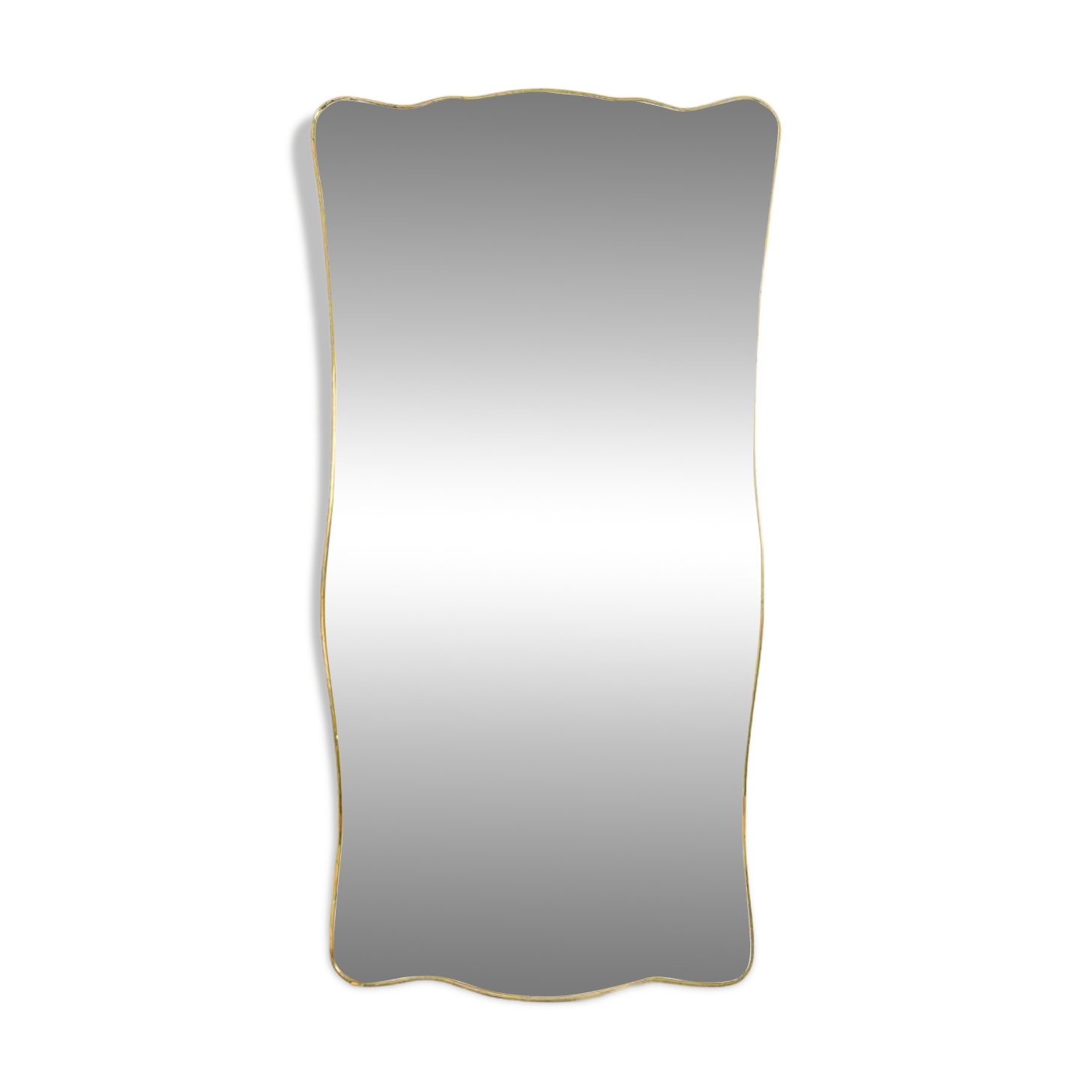 Mirror with a gilded brass frame. 1980s.