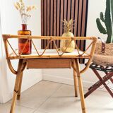 Vintage rattan side table