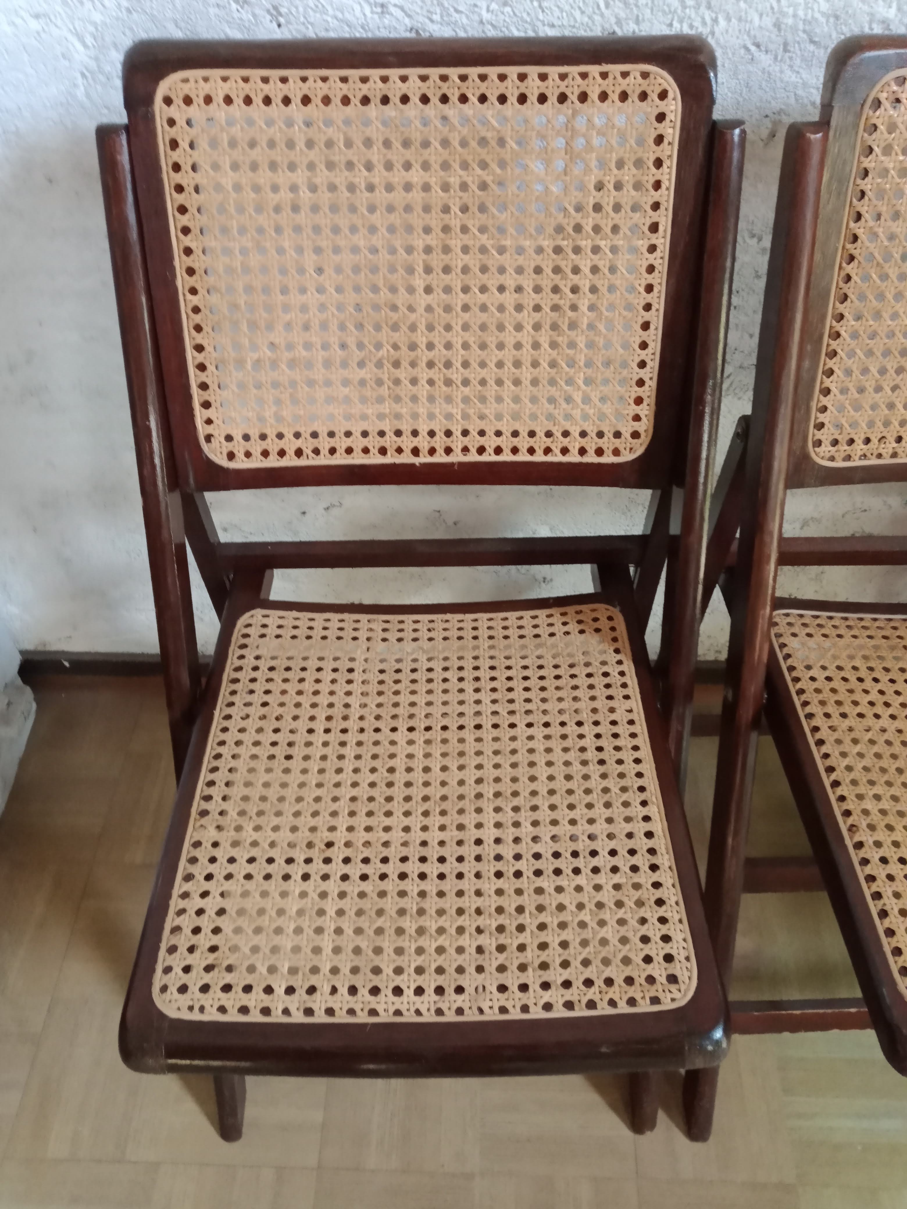 70s folding chairs canning chairs set of four