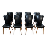 Suite of 8 baumann chairs, "essor" model – 1960s