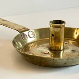 LOW HAND BRASS CANDLESTICK ANTIQUE