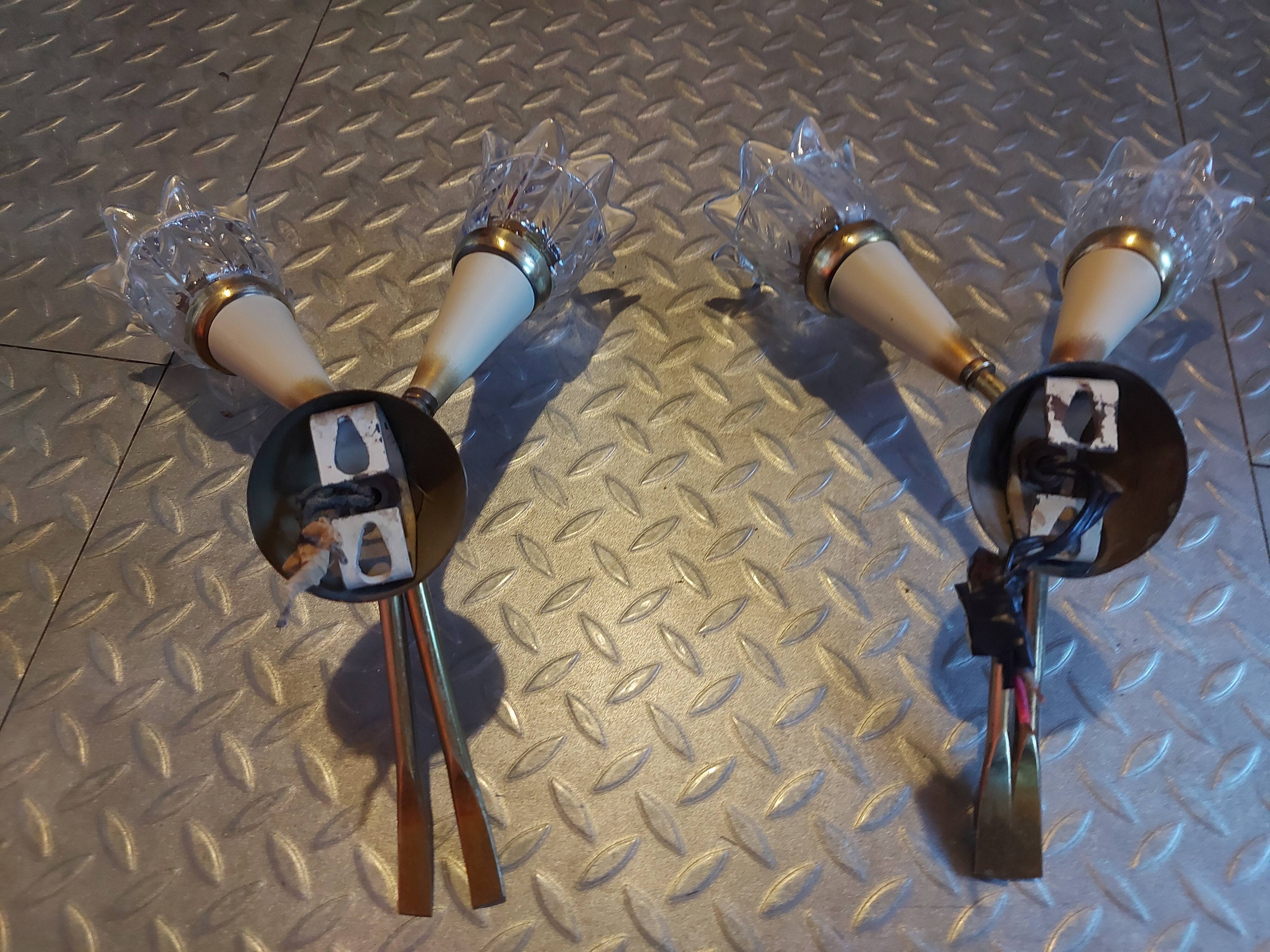 Pair of Lunel brass wall lamps