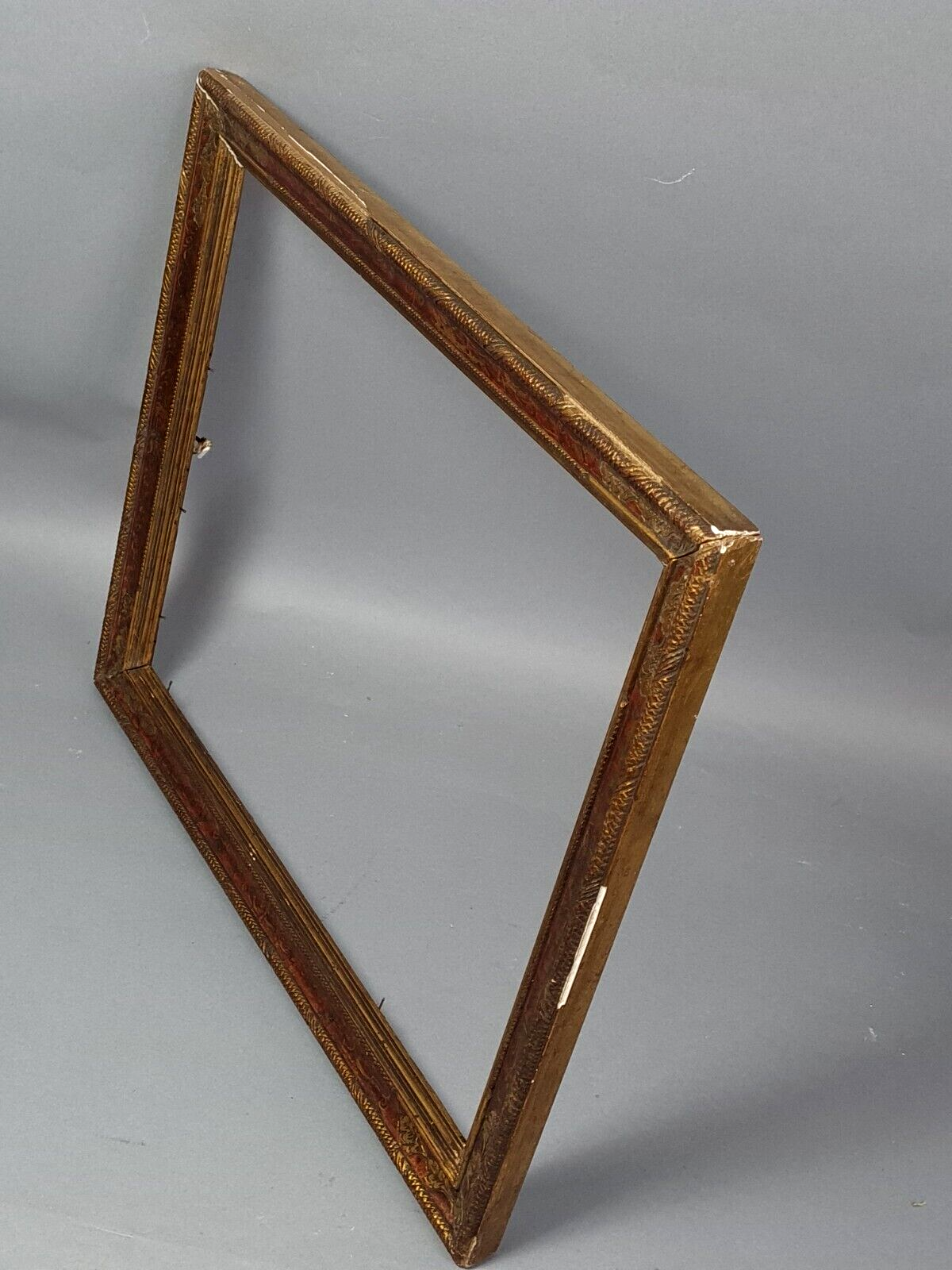 Old Italian frame gilded polychrome wood 47x39 cm, foliage 41x33 cm SB