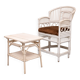 Set vintage Chippendale Brighton Pavilion rattan chair and table 1960s