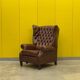 Brown leather Handmade Chesterfield Recliner Armchair