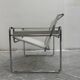 "Wassily" armchair by Marcel Breuer for Gavina in white leather.