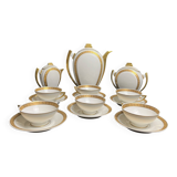 Art déco, service à café 9 pièces porcelaine Limoges vers 1930