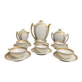 Art déco, service à café 9 pièces porcelaine Limoges vers 1930