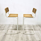 Set of 2 bauhaus style bar stools, 1970s