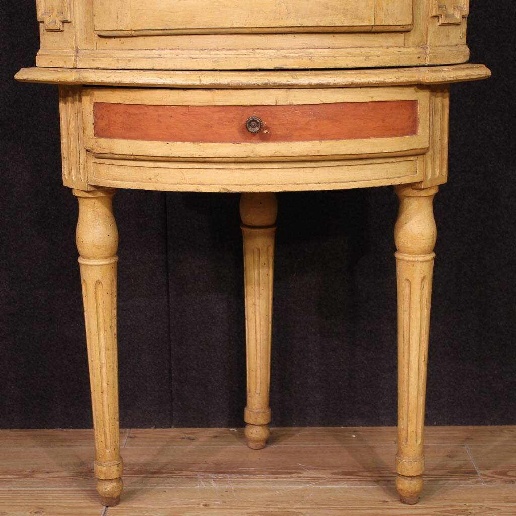 Antique Louis XVI lacquered corner cabinet from the 18th century