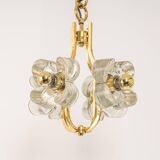 Small brass and crystal glass pendant by Sische, Germany, 1970s.